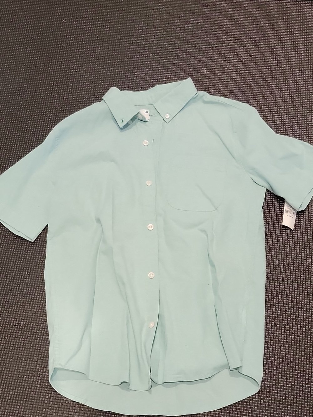 Old Navy Light Aqua Short-Sleeve Button-Down Shirt